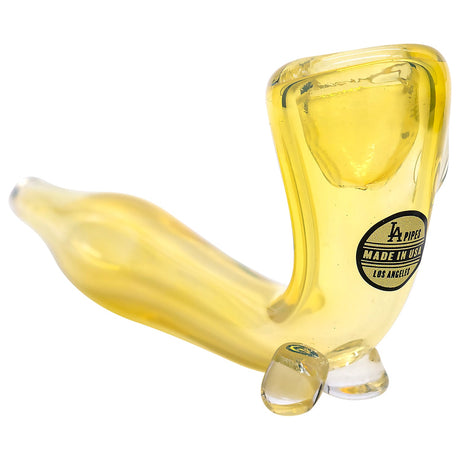 LA Pipes "Dublin" Fumed Sherlock Hand Pipe, Side View on White Background