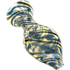LA Pipes "Flat Belly" Inside-Out Chillum in Blue Hues - Compact Borosilicate Glass Pipe