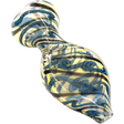 LA Pipes "Flat Belly" Inside-Out Chillum in Blue Hues - Compact Borosilicate Glass Pipe