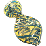 LA Pipes "Flat Belly" Inside-Out Chillum in Green Hues, Fumed Color Changing Design, Medium Size