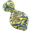 LA Pipes "Flat Belly" Inside-Out Chillum in Green Hues, Fumed Color Changing Design, Medium Size