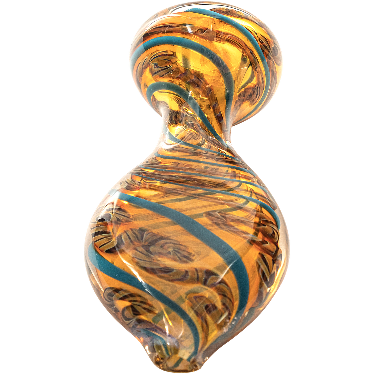 LA Pipes "Flat Belly" Inside-Out Chillum, Fumed Color Changing Glass, Medium Size