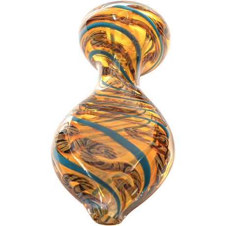 LA Pipes "Flat Belly" Inside-Out Chillum, Fumed Color Changing Glass, Medium Size