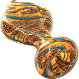 LA Pipes "Flat Belly" Chillum with Fumed Color Changing Design, Medium Size, Side View