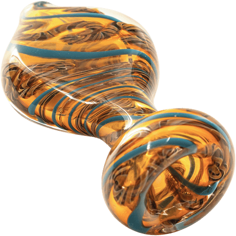 LA Pipes "Flat Belly" Chillum with Fumed Color Changing Design, Medium Size, Side View