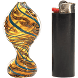 LA Pipes "Flat Belly" Inside-Out Chillum with Fumed Color Changing Design, Side View