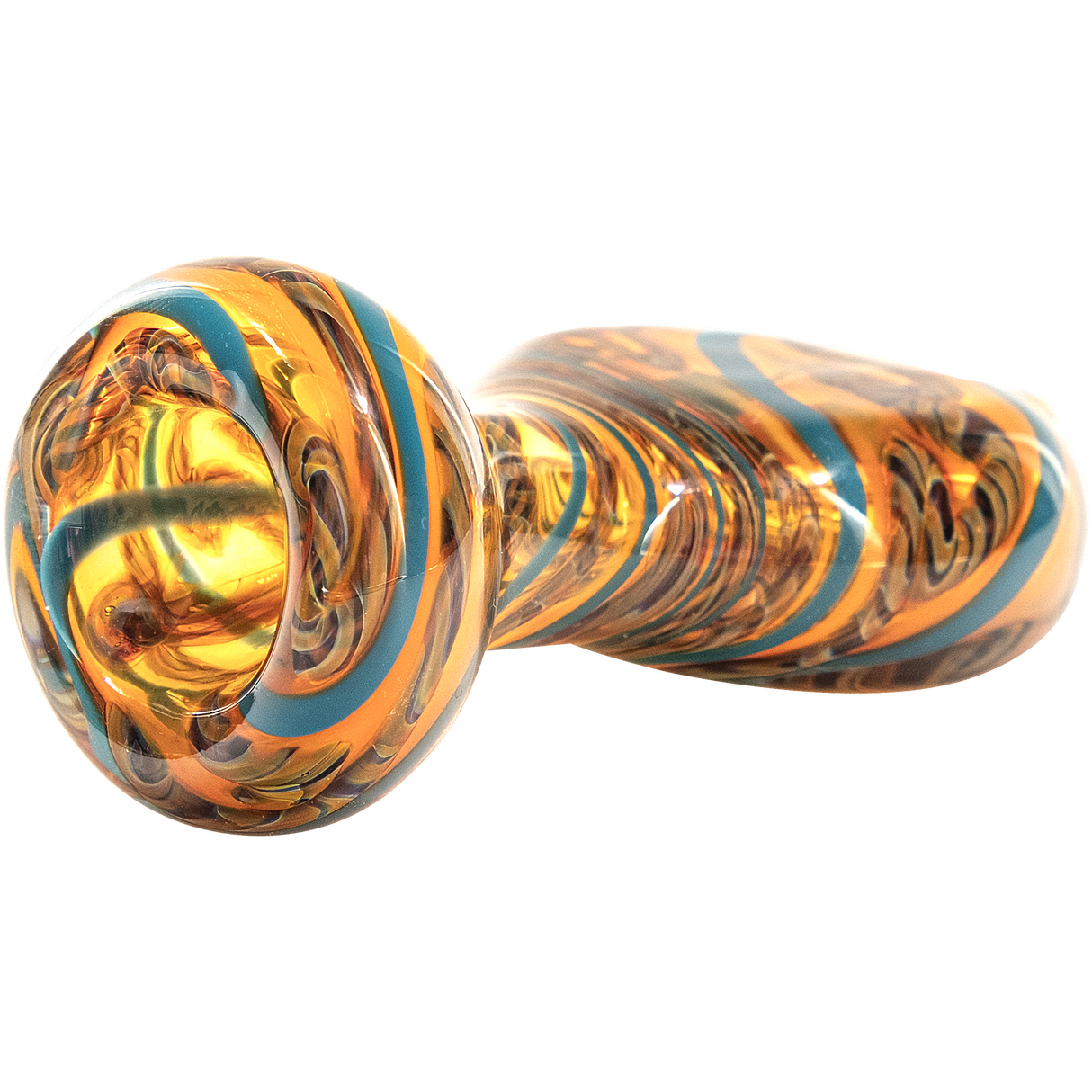 LA Pipes "Flat Belly" Inside-Out Chillum in Fumed Color Changing Glass, Compact Design, USA Made