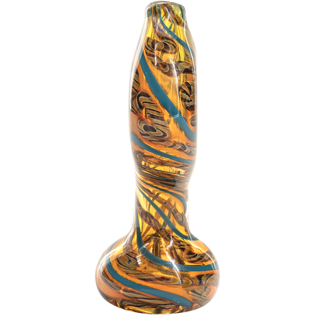 LA Pipes "Flat Belly" Inside-Out Chillum with color-changing fumed glass, medium size, and portable design