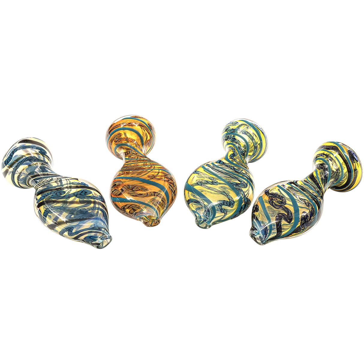 LA Pipes "Flat Belly" Inside-Out Fumed Color Changing Chillum, Compact Design