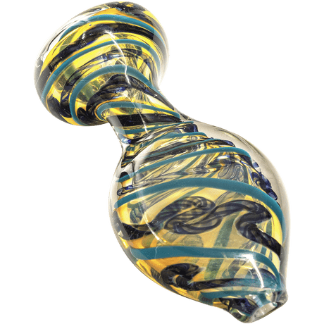 LA Pipes "Flat Belly" Inside-Out Chillum with Fumed Color Changing Design, Side View