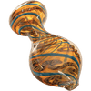 LA Pipes "Flat Belly" Inside-Out Chillum in Red Hues, Portable Borosilicate Glass, USA Made