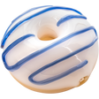 LA Pipes "Frosted Donut" Glass Pipe in Blueberry Frosting, Compact Spoon Design, 3.85" - Top View