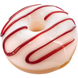 LA Pipes "Frosted Donut" Glass Pipe with Cherry Frosting Design, Portable Spoon Pipe, Top View