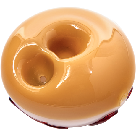 LA Pipes "Frosted Donut" Glass Pipe - Top View, Compact Borosilicate Spoon Design