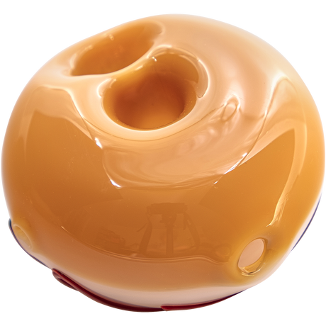 LA Pipes "Frosted Donut" Glass Pipe - Compact Spoon Design, Top View