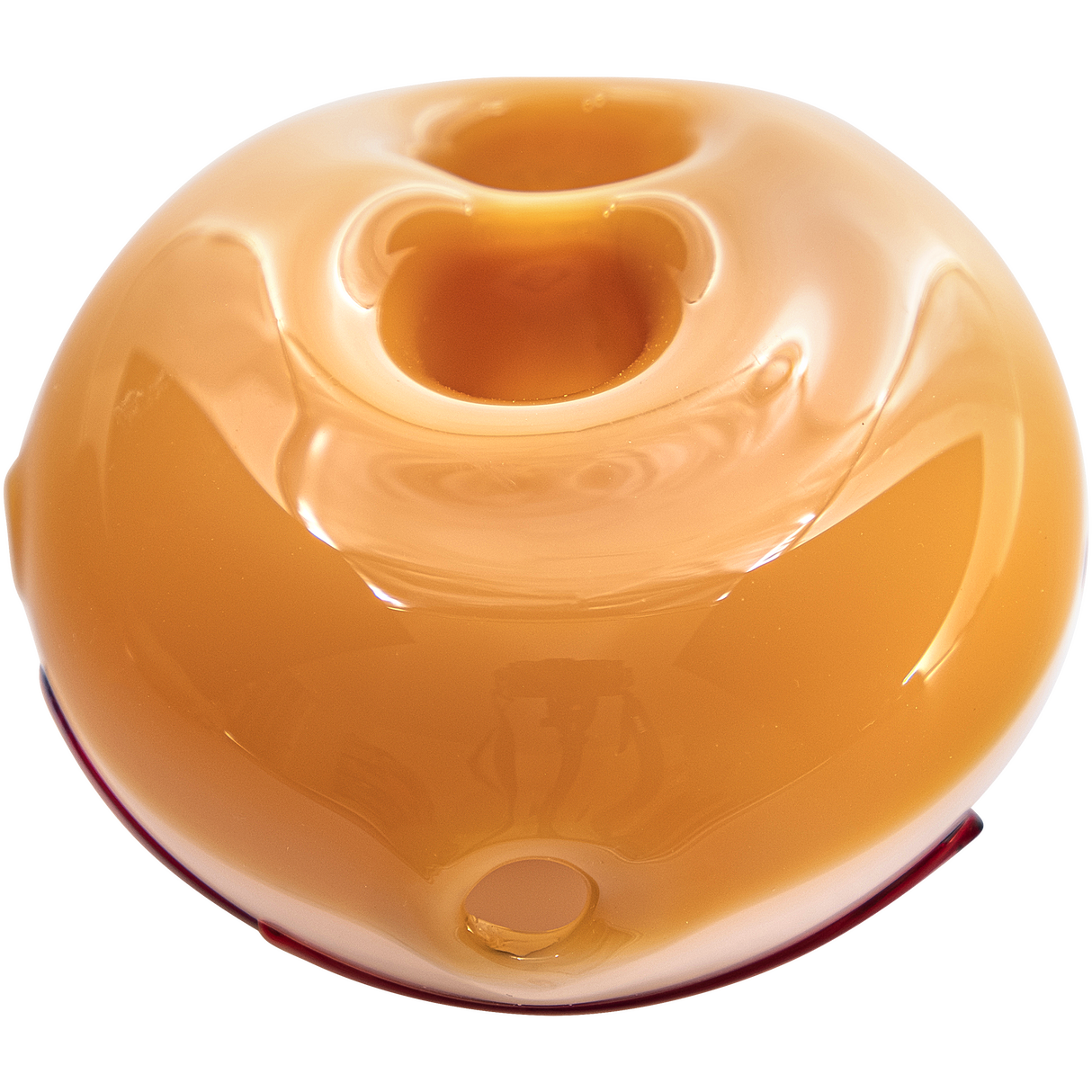 LA Pipes "Frosted Donut" Glass Pipe - Top View, Compact and Portable Design