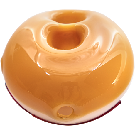 LA Pipes "Frosted Donut" Glass Pipe - Top View, Compact and Portable Design