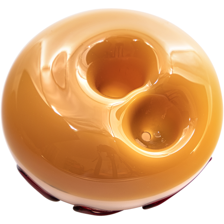 LA Pipes Borosilicate Glass "Frosted Donut" Pipe - Portable Spoon Style, Top Angle