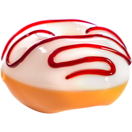 LA Pipes "Frosted Donut" Glass Pipe - Compact 3.85" Spoon Design on Seamless White