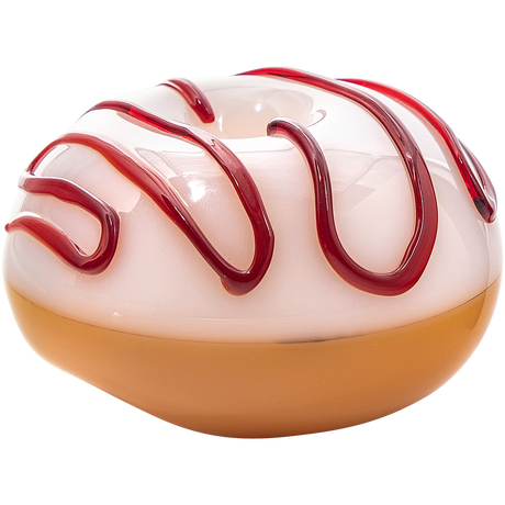 LA Pipes Borosilicate Glass Pipe - "Frosted Donut" Design, Portable Spoon Style, Top View