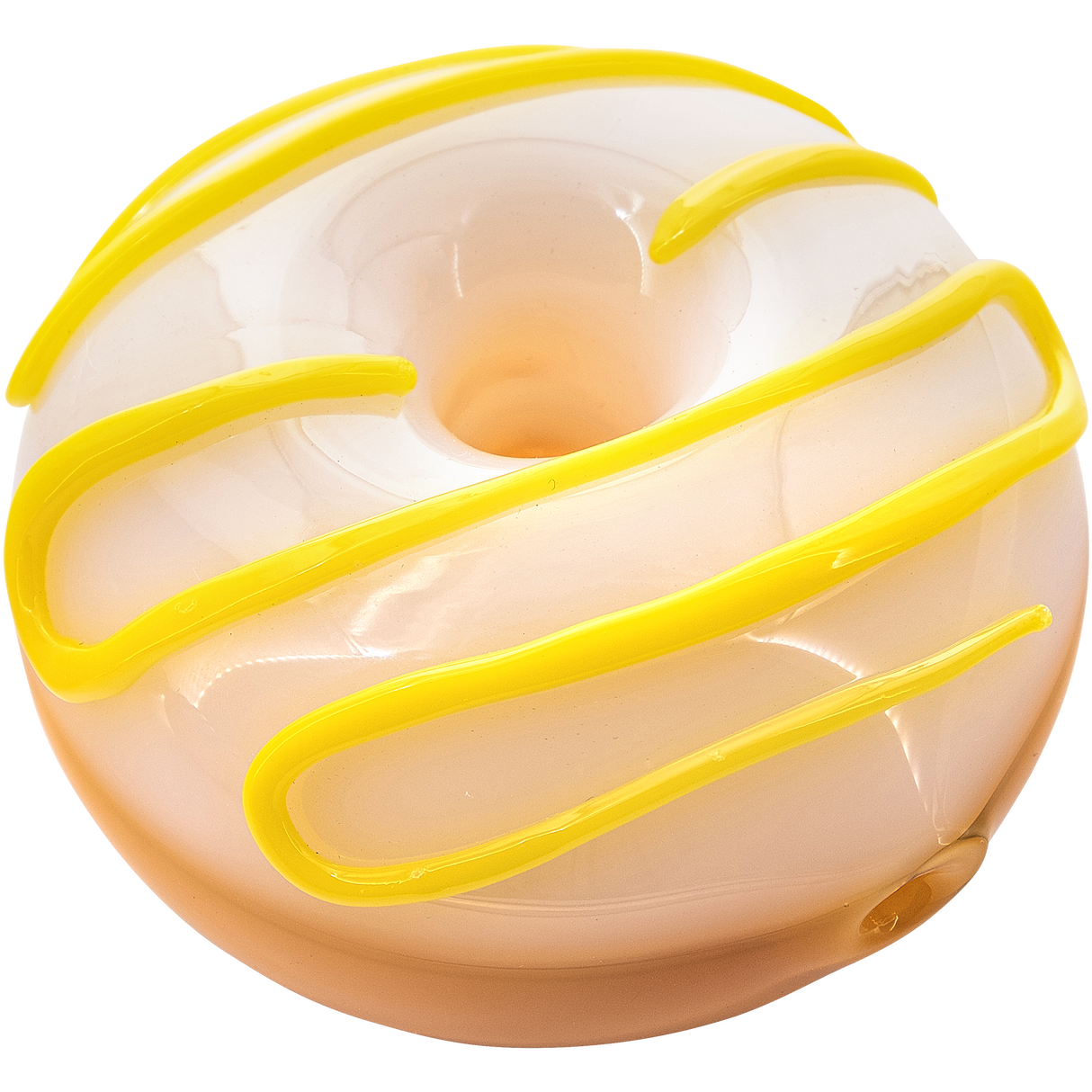 LA Pipes "Frosted Donut" Glass Pipe in Lemon Frosting - Compact 3.85" Spoon Design