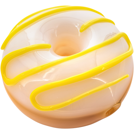 LA Pipes "Frosted Donut" Glass Pipe in Lemon Frosting - Compact 3.85" Spoon Design
