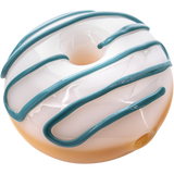 LA Pipes "Frosted Donut" Glass Pipe in Sour Blue Raspberry Frosting, Compact 3.85" Spoon Design