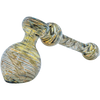 LA Pipes Full Rake Fumed Hammer Bubbler Pipe in Black Onyx, 6" Borosilicate Glass, Side View