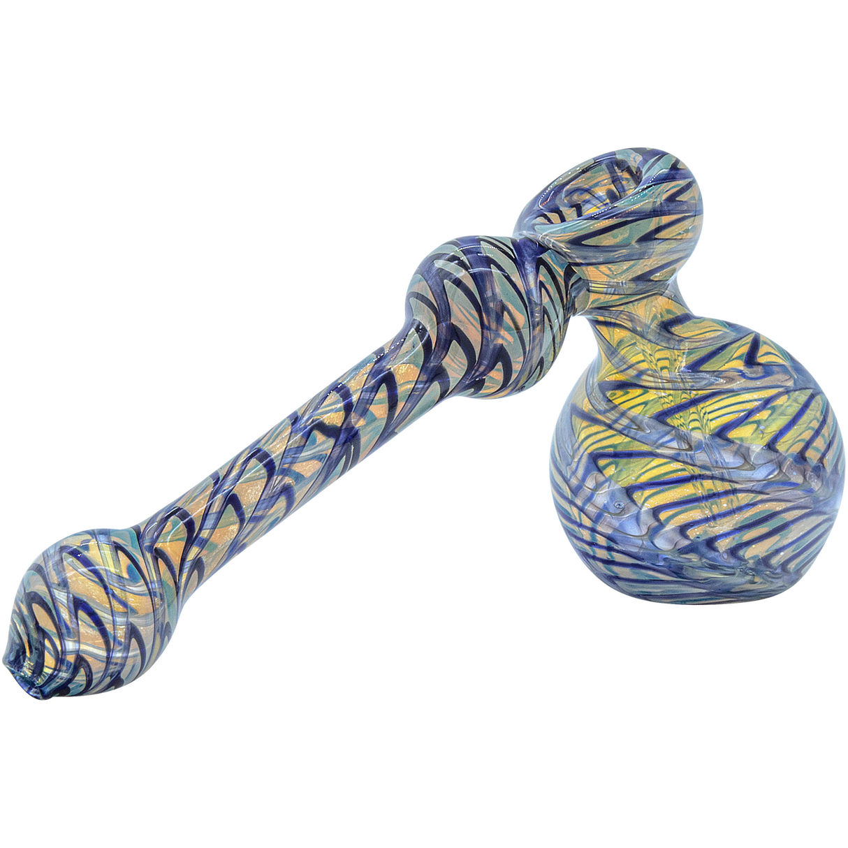 LA Pipes "Full Rake" Fumed Hammer Bubbler Pipe, 6" Length, Borosilicate Glass, Side View
