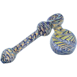 LA Pipes "Full Rake" Fumed Hammer Bubbler Pipe, 6" Length, Borosilicate Glass, Side View