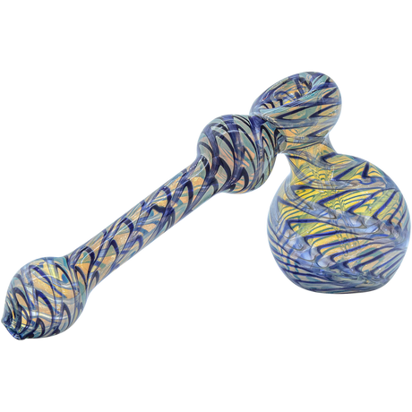 LA Pipes "Full Rake" Fumed Hammer Bubbler Pipe, 6" Length, Borosilicate Glass, Side View