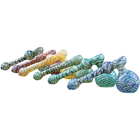 LA Pipes "Full Rake" Fumed Hammer Bubbler Pipes in Various Colors, 6" Length, Top View