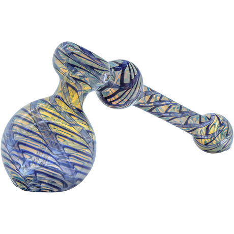 LA Pipes "Full Rake" Fumed Hammer Bubbler in Cobalt Blue, 6" Length, Borosilicate Glass
