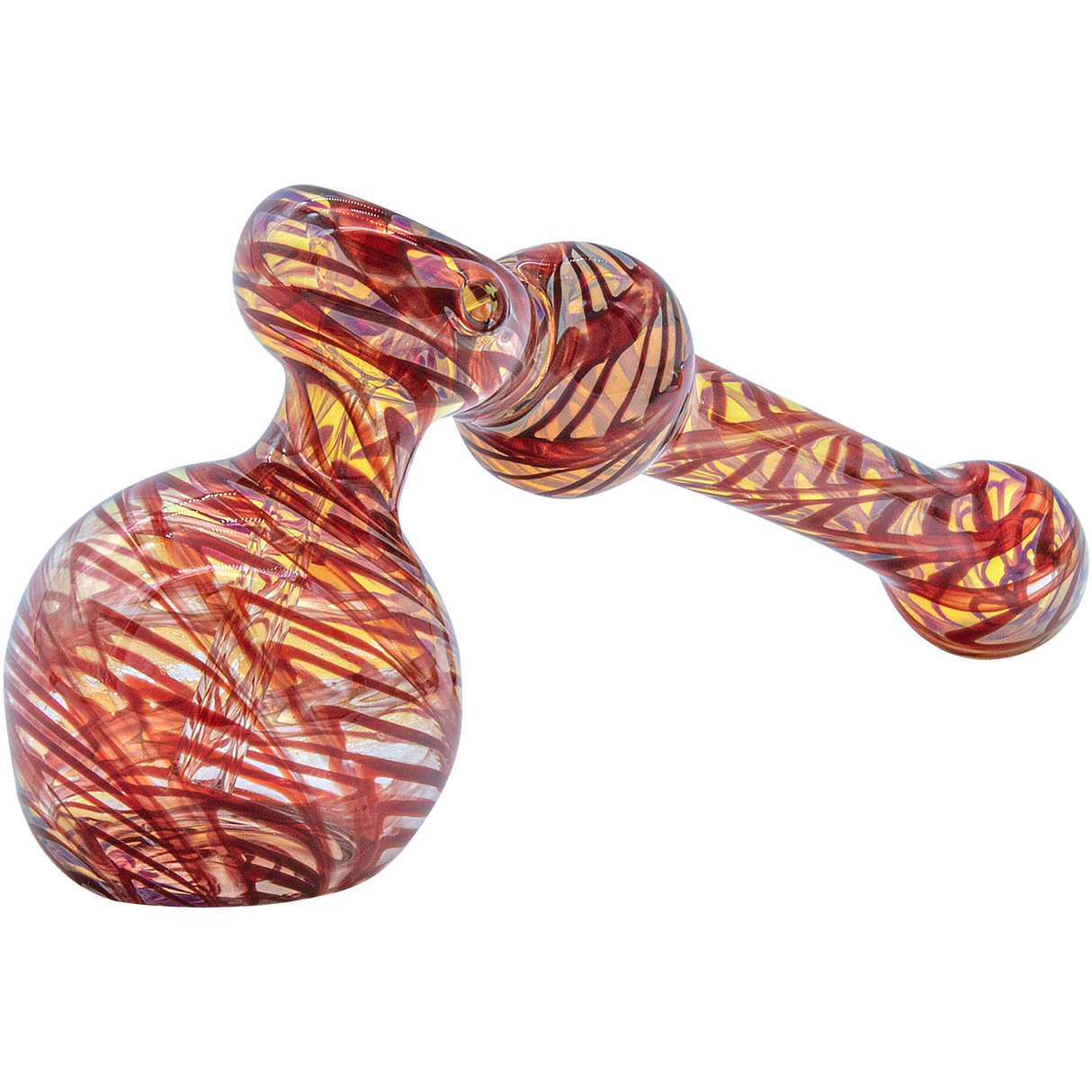 LA Pipes "Full Rake" Fumed Hammer Bubbler Pipe in Ruby Red, 6" Borosilicate Glass, USA Made