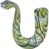 LA Pipes "Gentleman's Sherlock" Pipe in Blue Hues, Fumed Color Changing Glass, Side View
