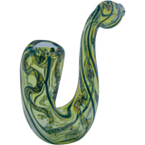 LA Pipes "Gentleman's Sherlock" Hand Pipe, Fumed Color Changing Borosilicate Glass, Side View