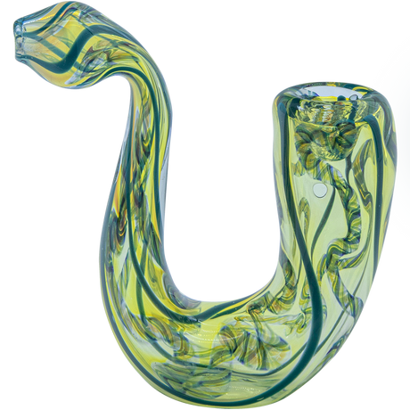 LA Pipes "Gentleman's Sherlock" Hand Pipe in Fumed Color Changing Glass - Side View