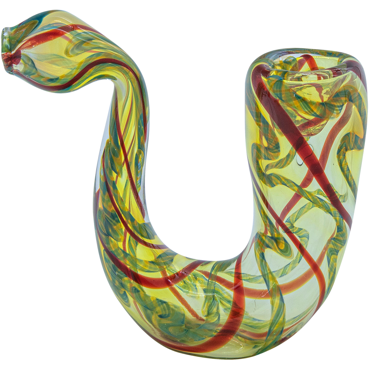 LA Pipes "Gentleman's Sherlock" Pipe in Red Hues, Fumed Color Changing Design, Side View