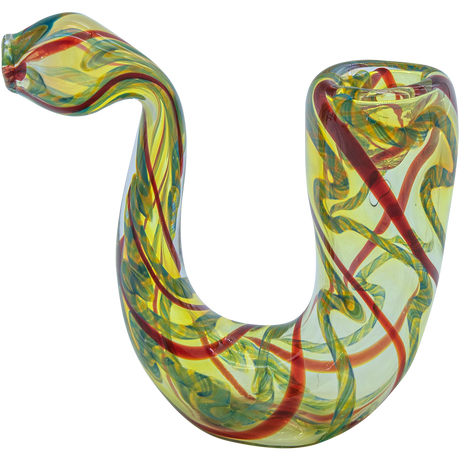 LA Pipes "Gentleman's Sherlock" Pipe in Red Hues, Fumed Color Changing Design, Side View