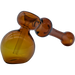 LA Pipes Glass Hammer Bubbler Pipe in Amber, 6" Borosilicate, Side View
