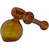 LA Pipes Glass Hammer Bubbler Pipe in Amber, 6" Borosilicate, Side View