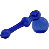 LA Pipes Glass Hammer Bubbler Pipe in Blue, Borosilicate Glass, 6" Length, for Dry Herbs