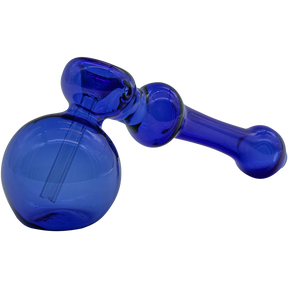 LA Pipes Cobalt Blue Glass Hammer Bubbler Pipe, 6" Borosilicate, for Dry Herbs