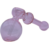 LA Pipes Glass Hammer Bubbler Pipe in Translucent Pink, 6" Borosilicate, Side View