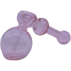 LA Pipes Glass Hammer Bubbler Pipe in Translucent Pink, 6" Borosilicate, Side View
