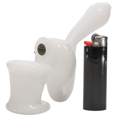 LA Pipes - The Good Ish Toilet Bowl Glass Pipe, Sherlock Design, with Lighter for Scale
