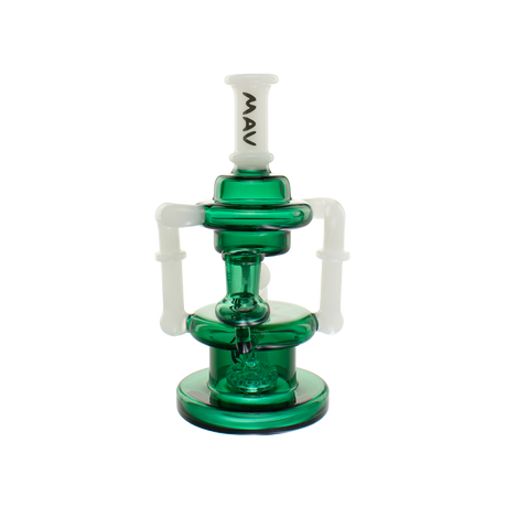 MAV Glass - Griffith Microscopic Slitted Puck Bent Neck Recycler, Front View on White