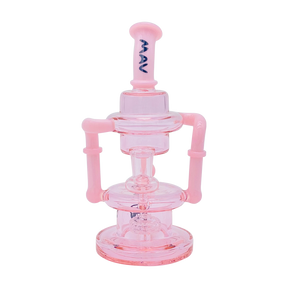 MAV Glass Griffith Microscopic Slitted Puck Bent Neck Recycler in Pink - Front View