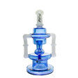 MAV Glass Griffith Microscopic Slitted Puck Bent Neck Recycler Dab Rig with Blue Accents