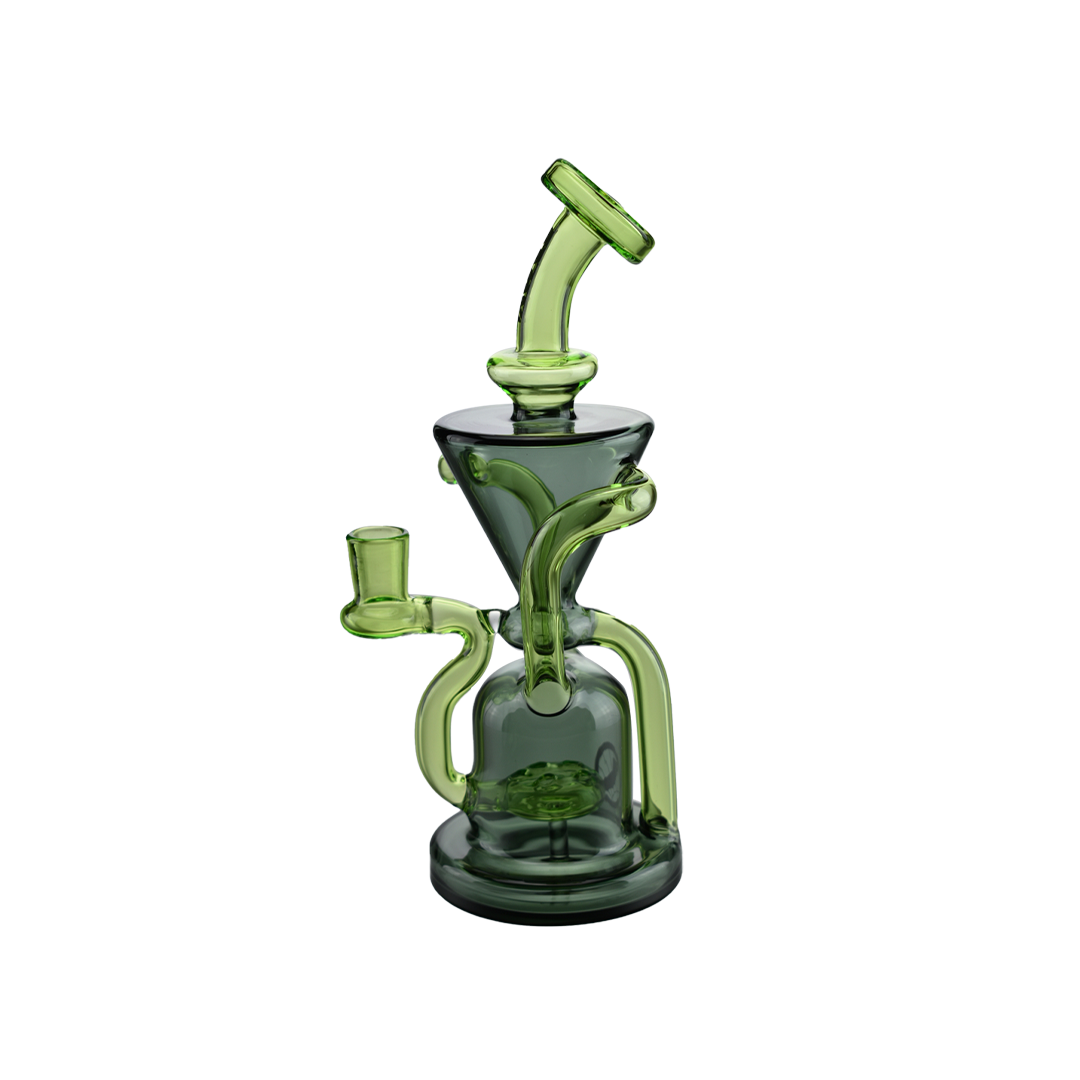 MAV Glass - The Humboldt Dab Rig in Green - Front View with Detachable Bowl